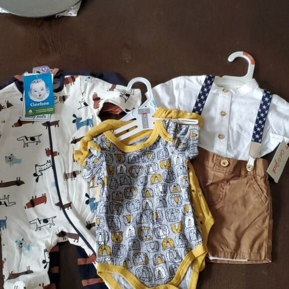 3 Months 2 Sleepers Pjs Pajamas Jammies Footed Feetie Bodysuits OUTFITS BOYS NWT - Picture 11 of 11